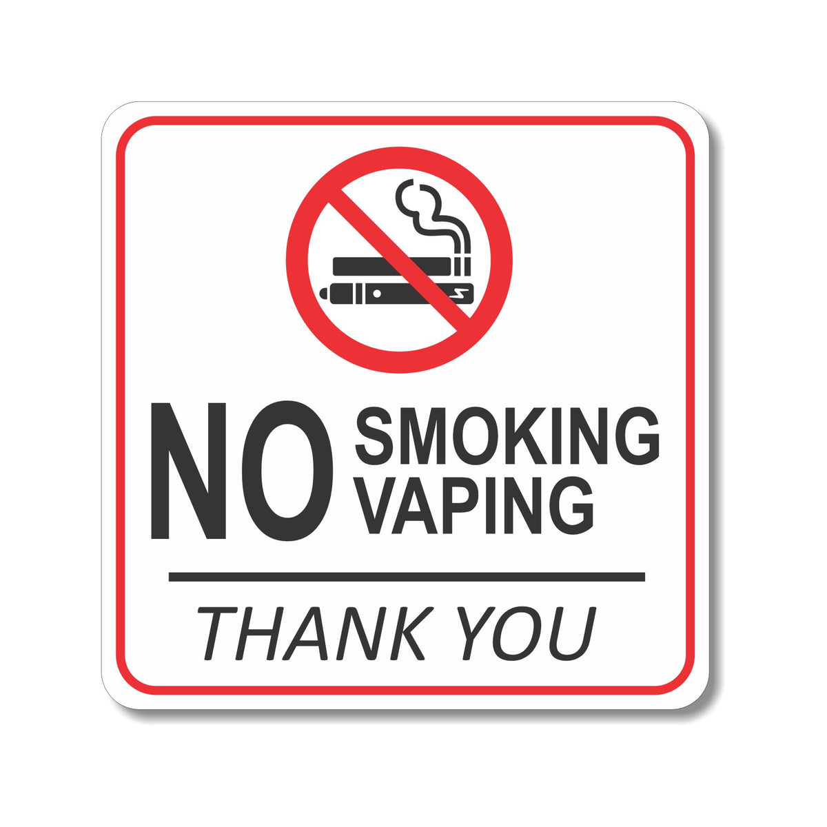 Static Cling Square - No Smoking or Vaping - NapSupply.com – Nap