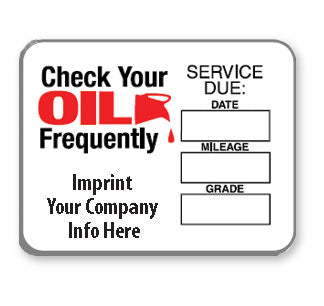 Imprinted Oil Change Stickers - Roll of 1000