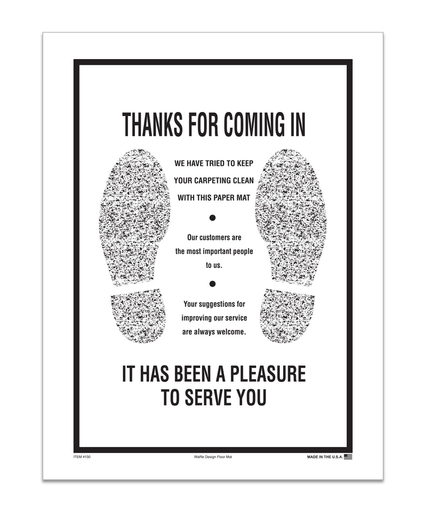 Paper Floor Mats - Waffle Design - Black, Footprint-Case of 250