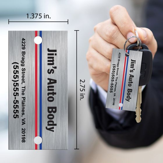 Brushed Chrome Key Tags - Sold in packs of 250