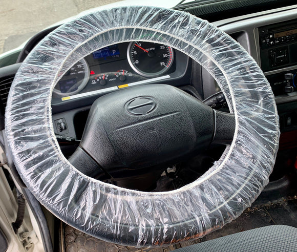 Truck-Size Disposable Plastic Steering Wheel Covers - 250 Count