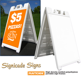 Signicade Deluxe A-Frame Sidewalk Sign – Includes (2) 24" x 36" Corrugated Plastic Signs – White or Black Frame