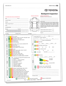 Multi-Point Inspection Forms-Toyota - Pack of 250