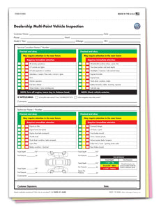 Multi-Point Inspection Forms-Volkswagen - Pack of 250
