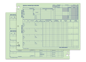 Vehicle Inventory Record Double Sided - Pack of 50
