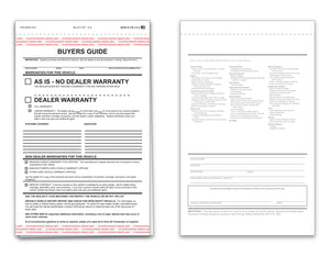 Car Buyers Guides - Carbonless Paper - Pack of 100