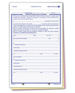 Odometer Certification Forms - 100 Count