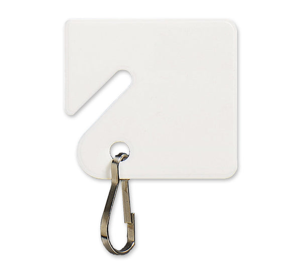 Blank White Slotted Rack Key Tags - Pack of 20