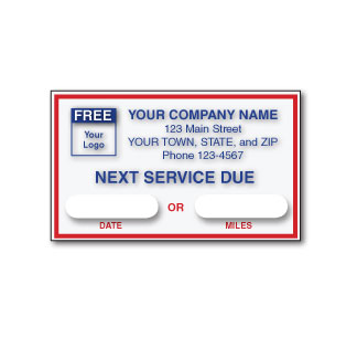 Service Exchange Sticker Service - Oil Change Stickers – Nap Supply