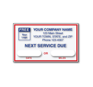 Customized Vehicle Service Stickers - 250 Count