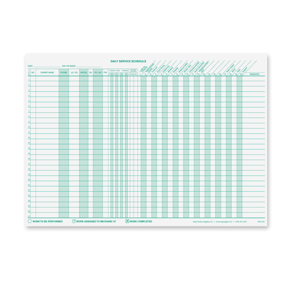 Daily Service Box Service - Forms and Envelopes – Nap Supply