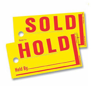 Jumbo Sold/Hold Hang Tags - Pack of 250