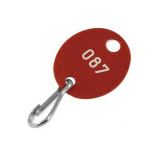 Numbered Red Oval Tags- Pack of 100
