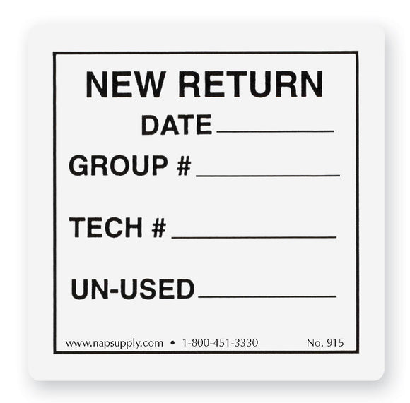 New Return Labels - White - Roll of 250