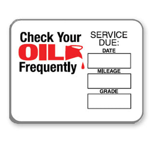 Stock Oil Change Stickers - Roll of 1000
