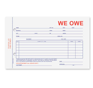 We Owe Forms - 100 Count